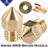 Original Mellow Brass Swiss MK8 Nozzle M6 Thread For 1.75MM Filament